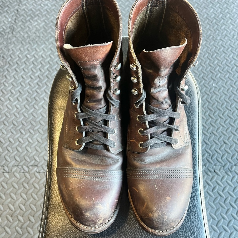 Brown Leather Lace-Up Ankle Boots